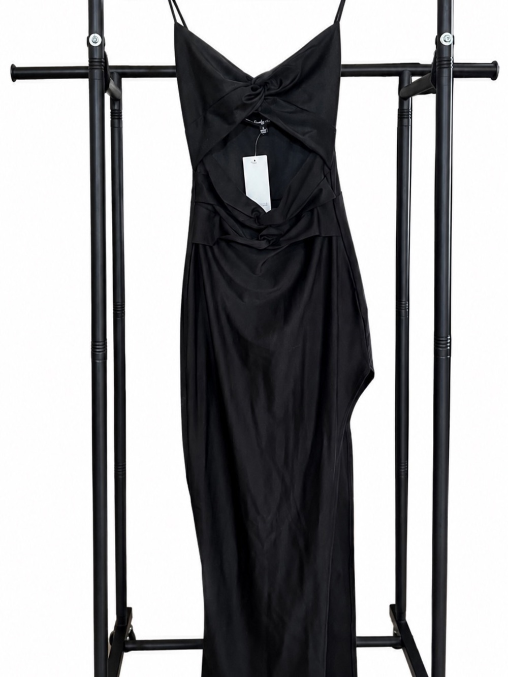 Lovely Day Black Asymmetrical Cutout Slip Dress